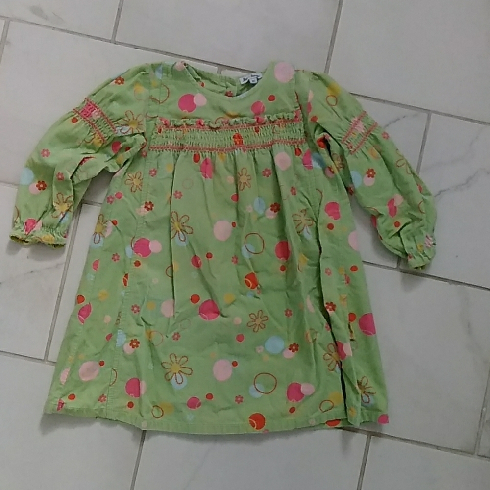 Le Top Light Green Smocked Corduroy Dress